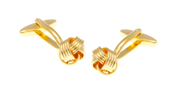 R P CUFF LINKS / GOLD WOVEN KNOT DESIGN