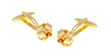 Load image into Gallery viewer, R P CUFF LINKS / GOLD WOVEN KNOT DESIGN
