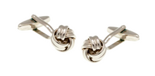 Load image into Gallery viewer, R P CUFF LINKS / SILVER WOVEN KNOT DESIGN
