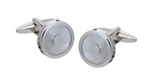 Load image into Gallery viewer, R P CUFF LINKS / SILVER / MOTHER OF PEARL DESIGN
