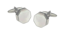 Load image into Gallery viewer, R P CUFF LINKS / SILVER OCTAGONAL / MOTHER OF PEARL DESIGN
