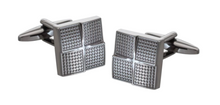 Load image into Gallery viewer, R P CUFF LINKS / SILVER GUNMETAL SQUARES DESIGN
