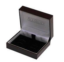 Load image into Gallery viewer, R P CUFF LINKS / SILVER OCTAGONAL / ONYX DESIGN
