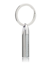 Load image into Gallery viewer, R P KEY RING / SILVER / WHITE CARBON FIBER
