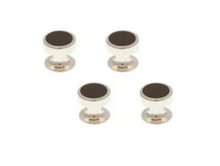 Load image into Gallery viewer, R P FORMAL 4 STUD SET / SILVER / BLACK ONYX ROUND DESIGN
