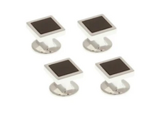 Load image into Gallery viewer, R P FORMAL 4 STUD SET / SILVER / BLACK ONYX SQUARE DESIGN
