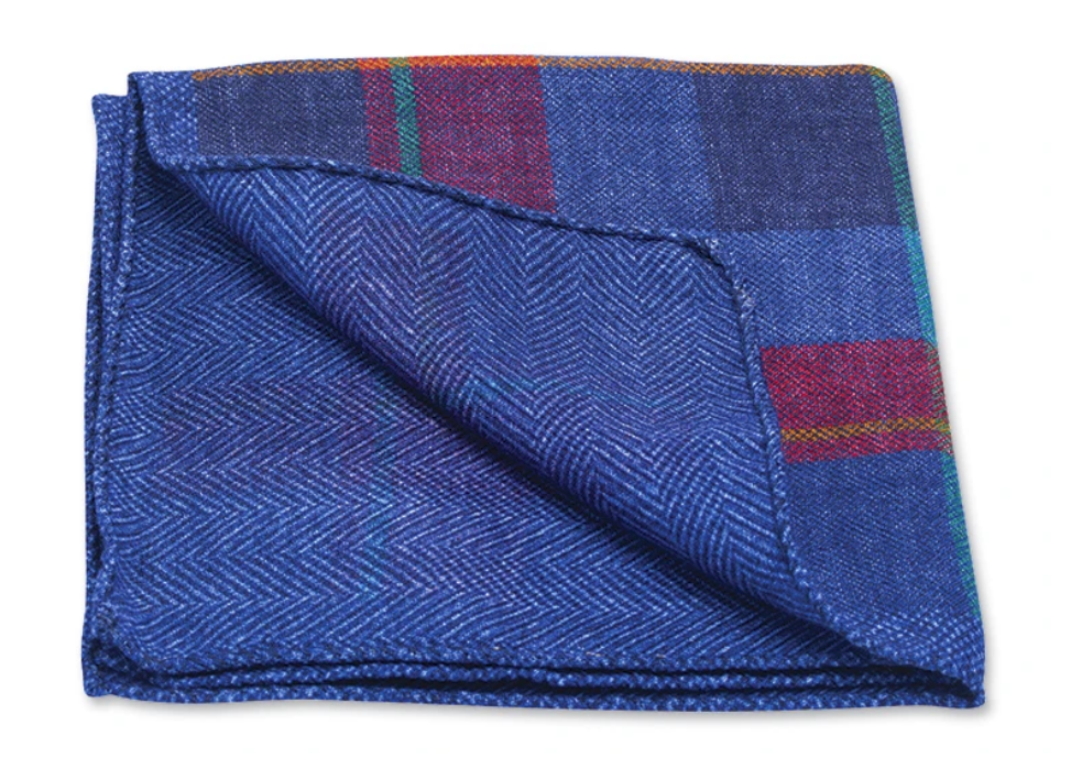 R P POCKET SQUARE / PURE WOOL / HAND MADE IN ITALY