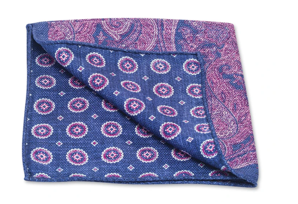 R P POCKET SQUARE / PURE SILK / HAND MADE IN ITALY