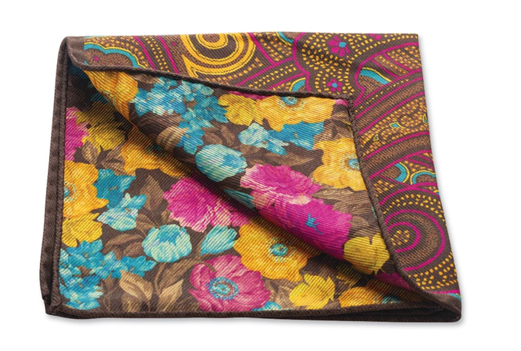 R P POCKET SQUARE / PURE SILK / HAND MADE IN ITALY