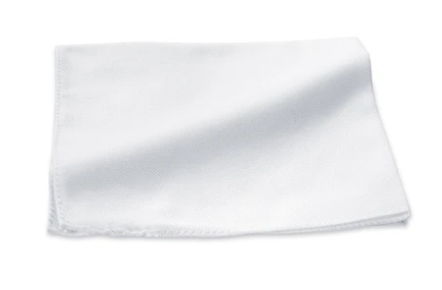R P POCKET SQUARE / MADE IN ITALY / WHITE COTTON