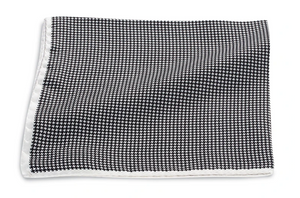 R P POCKET SQUARE / HAND MADE IN ITALY / PURE SILK / BLACK / WHITE / HOUNDSTOOTH