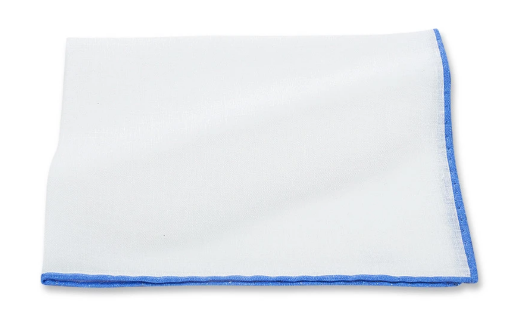 R P POCKET SQUARE / HAND ROLLED IN ITALY / PURE LINEN / 6 COLORS