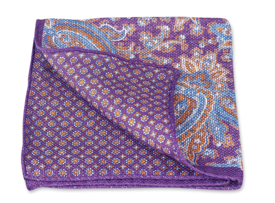 R P POCKET SQUARE / PURE SILK / HAND MADE IN ITALY