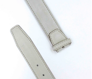 R P BELT / LIGHT GREY SUEDE / HAND MADE IN ITALY / BUCKLE / GOLD / SILVER / MATT SILVER