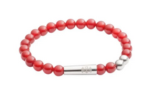 Load image into Gallery viewer, R P BRACELET / SILVER / CARNELIAN BEADS
