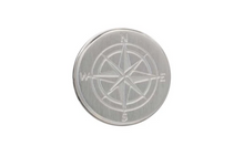 Load image into Gallery viewer, R P LAPEL PIN / ENGRAVED COMPASS / MATTE BRUSHED FINISH DESIGN
