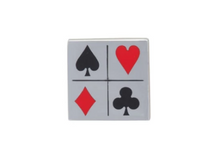 Load image into Gallery viewer, R P LAPEL PIN / SILVER / BLACK AND RED ENAMEL HOUSE OF CARDS
