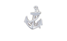Load image into Gallery viewer, R P LAPEL PIN / SILVER NAUTICAL ANCHOR DESIGN
