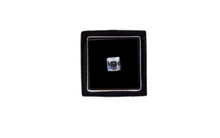 Load image into Gallery viewer, R P LAPEL PIN / BLACK ONYX SQUARE AND CRYSTAL DESIGN
