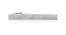 Load image into Gallery viewer, R P TIE CLIP / SILVER ENGRAVED STRIPE DESIGN
