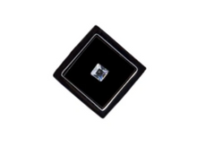 Load image into Gallery viewer, R P LAPEL PIN / BLACK ONYX SQUARE AND CRYSTAL DESIGN

