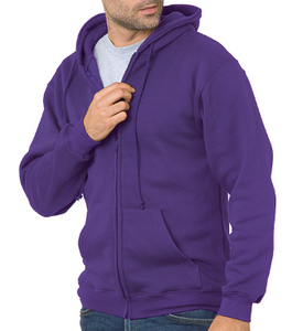 LUXE FULL ZIP HOODIE FLEECE / 10 CUSTOM COLORS / MADE IN CALIFORNIA / S TO 4-XL