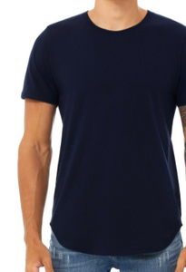 LUXE CURVED BOTTOM CREW NECK T-SHIRT SHORT SLEEVE JERSEY / 7 COLORS / S TO XX-L