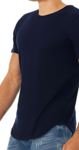 LUXE CURVED BOTTOM CREW NECK T-SHIRT SHORT SLEEVE JERSEY / 7 COLORS / S TO XX-L