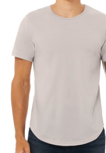 LUXE CURVED BOTTOM CREW NECK T-SHIRT SHORT SLEEVE JERSEY / 7 COLORS / S TO XX-L