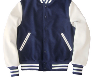 R P LUXURY VARSITY JACKET / NAVY / RED / HAND MADE IN USA / XS TO XXL